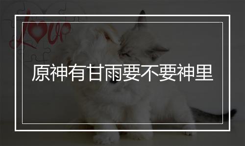 原神有甘雨要不要神里